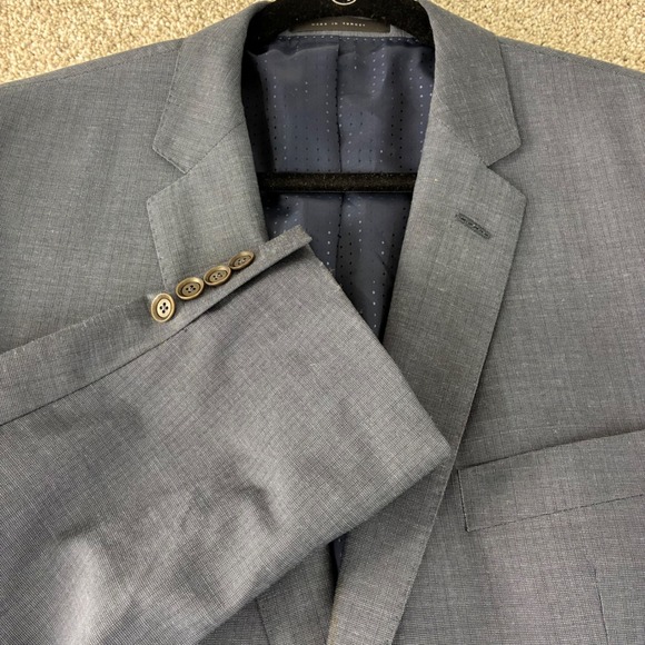 Hugo Boss Edison/Power Mens 42R Blue 100%‎ Virgin Wool Two Button Blazer